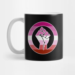 Black Lives Matter Fist Circled LGBTQ Flag Lipstick Lesbian Mug